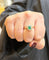 Bague 60 Bague marguerite en or 18 carats avec émeraude et diamants naturels 58 Facettes