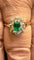 Bague 60 Bague marguerite en or 18 carats avec émeraude et diamants naturels 58 Facettes