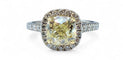 Bague 52 Solitaire en or blanc 18 carats et diamants fancy light yellow 58 Facettes