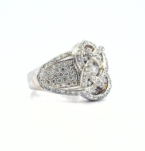 Bague 57 Bague infini en or blanc 18 carats et diamants naturels 58 Facettes