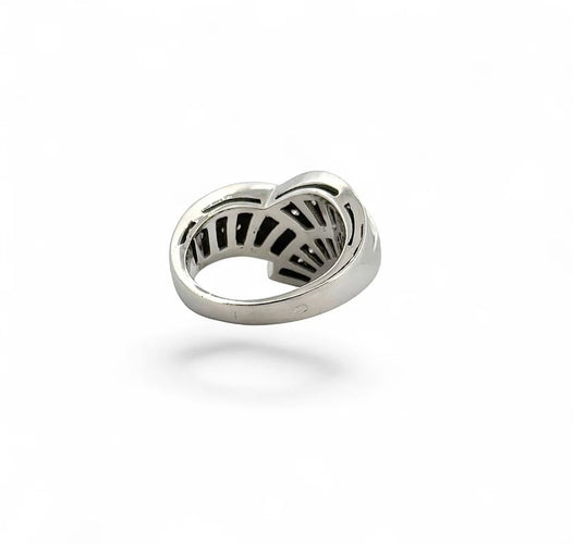 Bague 51 Bague croisée en or blanc 18 carats et diamants 58 Facettes