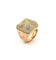 Bague 54 Bague chevalière en or rose 18 carats pavée de diamants 58 Facettes