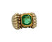 Bague 54 Bague tank rétro en or jaune 18 carats, émeraude et diamants 58 Facettes