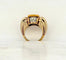 Bague 54 Bague tank rétro en or jaune 18 carats, émeraude et diamants 58 Facettes
