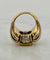 Bague 54 Bague tank rétro en or jaune 18 carats, émeraude et diamants 58 Facettes