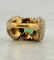 Bague 54 Bague tank rétro en or jaune 18 carats, émeraude et diamants 58 Facettes