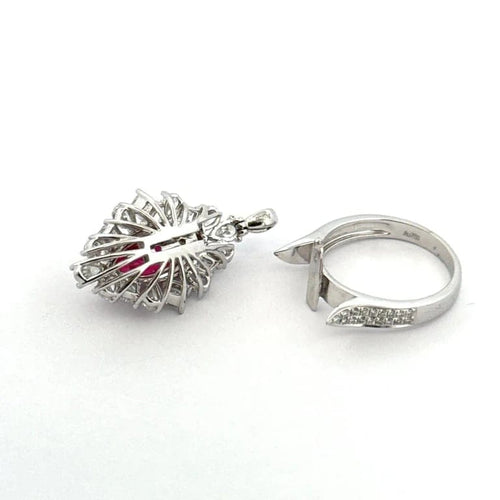 Bague 55 Bague marquise en or avec diamants et rubis naturel 58 Facettes