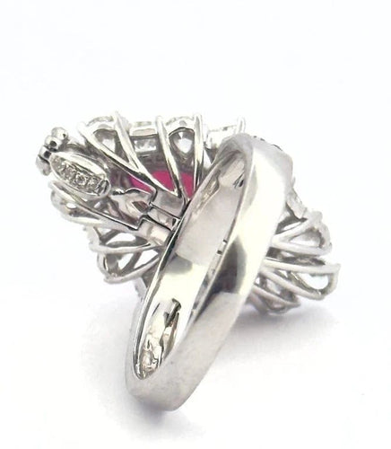 Bague 55 Bague marquise en or avec diamants et rubis naturel 58 Facettes