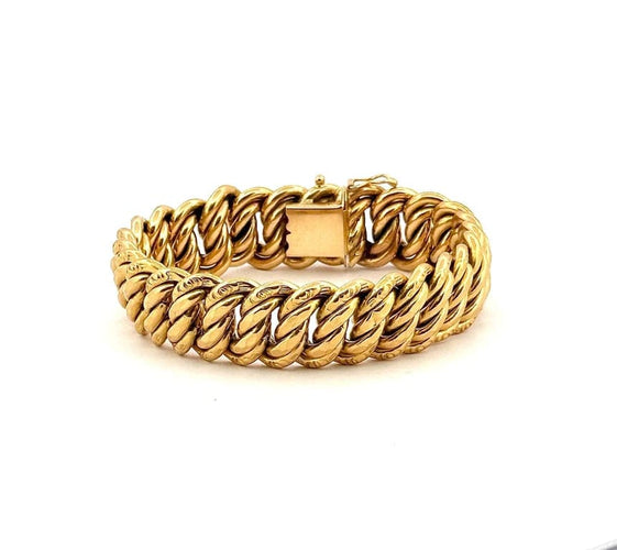 Bracelet Bracelet maille américaine en or jaune 18 carats 58 Facettes