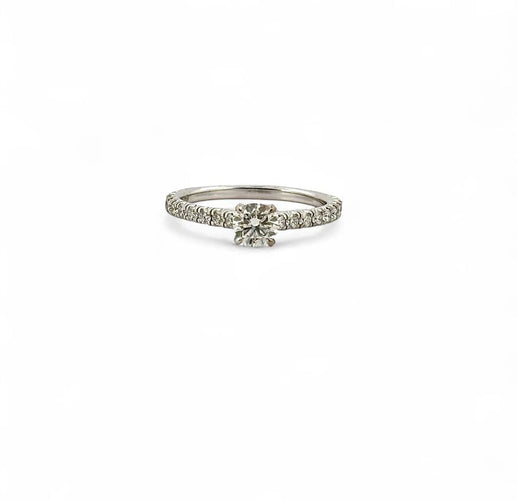Bague 53 Cartier - Solitaire en platine 950 avec diamants 58 Facettes