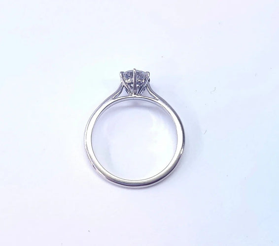 Bague 57 Bague solitaire en or blanc 18k et diamant 0,85 ct 58 Facettes SOLO.0.85ct-