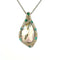 Collier Collier pendentif en or blanc 18 carats, mabé de Tahiti, émeraudes et diamants 58 Facettes