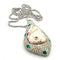 Collier Collier pendentif en or blanc 18 carats, mabé de Tahiti, émeraudes et diamants 58 Facettes