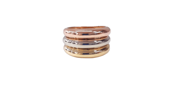 Bague 53 Bague jonc 3 ors en or 18k 58 Facettes BAG.1841.3OR.JON