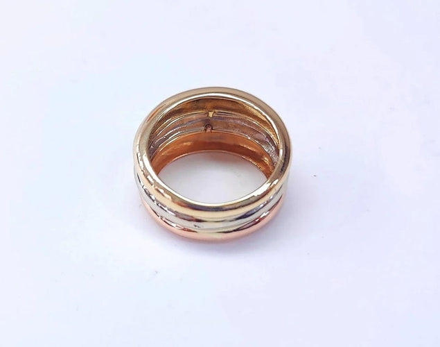 Bague 53 Bague jonc 3 ors en or 18k 58 Facettes BAG.1841.3OR.JON