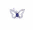 Bague 54 Bague papillon en or blanc 18K, iolite et diamants 58 Facettes Pap/dt-iol