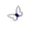 Bague 54 Bague papillon en or blanc 18K, iolite et diamants 58 Facettes Pap/dt-iol
