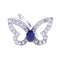 Bague 54 Bague papillon en or blanc 18K, iolite et diamants 58 Facettes Pap/dt-iol