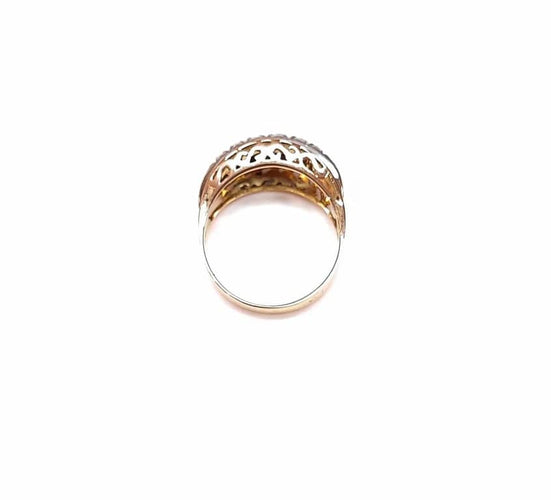 Bague 54 Bague rétro en or rose 18k avec 6 diamants 58 Facettes Bag.rail50.818