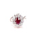 Bague 54 Bague marguerite en or blanc 18K rubis et diamants 58 Facettes Bag.Ent.Rub.F-23