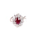 Bague 54 Bague marguerite en or blanc 18K rubis et diamants 58 Facettes Bag.Ent.Rub.F-23