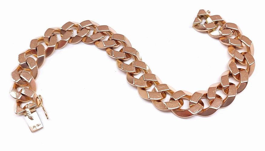 Bracelet Bracelet gourmette mixte en or rose 18K 58 Facettes Brac.GtteBiz1020