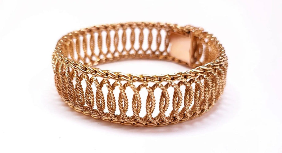 Bracelet Bracelet semi-rigide en or 18K 750‰ 58 Facettes Brac.Entrelac916