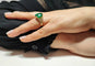 Bague 54 Bague en or jaune 18K avec émeraude et diamants 58 Facettes BAG.EMER.XL