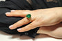Bague 54 Bague en or jaune 18K avec émeraude et diamants 58 Facettes BAG.EMER.XL