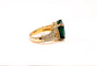Bague 54 Bague en or jaune 18K avec émeraude et diamants 58 Facettes BAG.EMER.XL