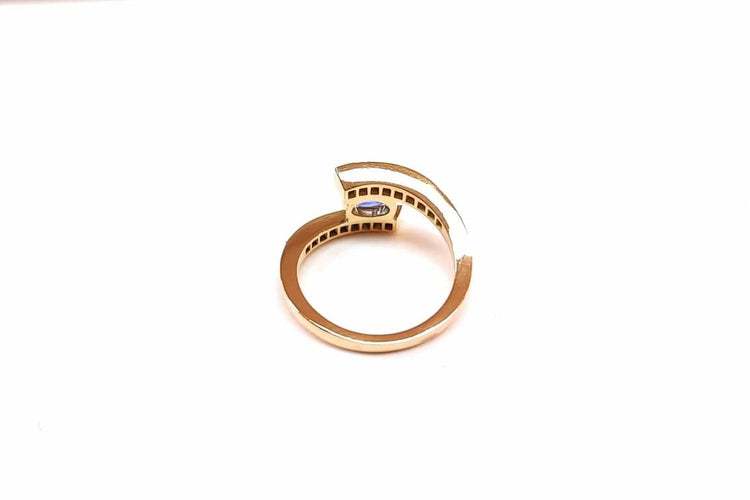 Bague 54 Bague saphir et diamants en or jaune 18K 58 Facettes Bag.Pce.Sa.FA.39