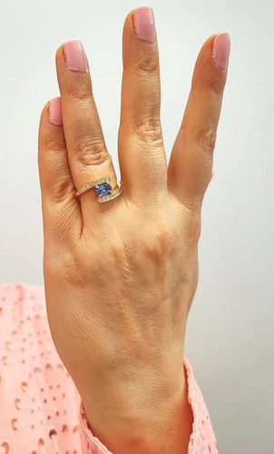 Bague 54 Bague saphir et diamants en or jaune 18K 58 Facettes Bag.Pce.Sa.FA.39