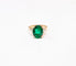 Bague 56 Bague en or jaune 18K émeraude 4,65 ct et diamants poire 58 Facettes Bag.Em.2Pr.FA.40