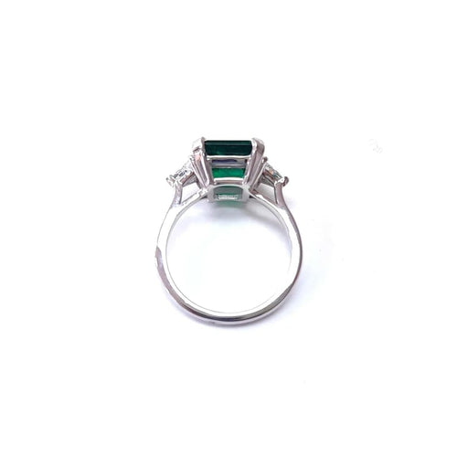 Bague 54.5 Bague émeraude et diamants en or blanc 18K 58 Facettes BAG.EMER.FA.42