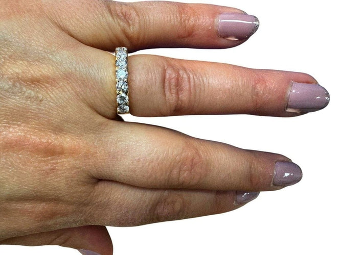 Bague 54 Demi-alliance - Bague en or jaune 18K et diamants 58 Facettes All.Demi.FA.44-J