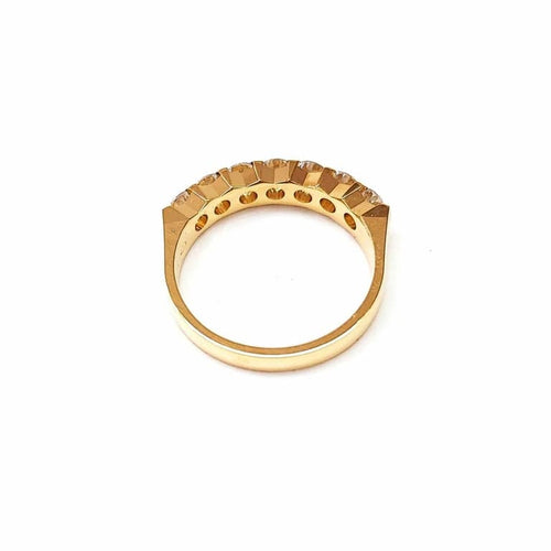 Bague 54 Demi-alliance - Bague en or jaune 18K et diamants 58 Facettes All.Demi.FA.44-J