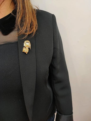 Broche Broche chien en or jaune 18K et diamants 58 Facettes Broc.chien-988
