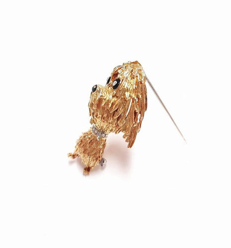 Broche Broche chien en or jaune 18K et diamants 58 Facettes Broc.chien-988