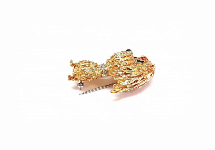 Broche Broche chien en or jaune 18K et diamants 58 Facettes Broc.chien-988