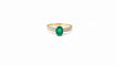 Bague 53.5 Bague en or jaune 18K avec émeraude et diamants 58 Facettes Bag.lgn em.FA.47