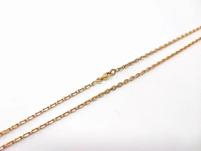 Collier Chaîne maille forçat diamantée en or jaune 18K - 41 cm 58 Facettes CH.COU.1334