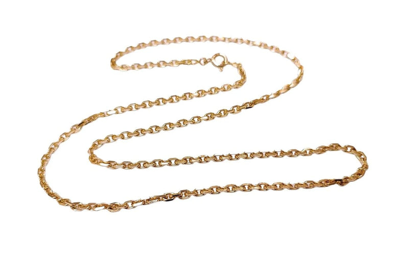 Collier Chaîne maille forçat diamantée en or jaune 18K 58 Facettes CH.COU.1448