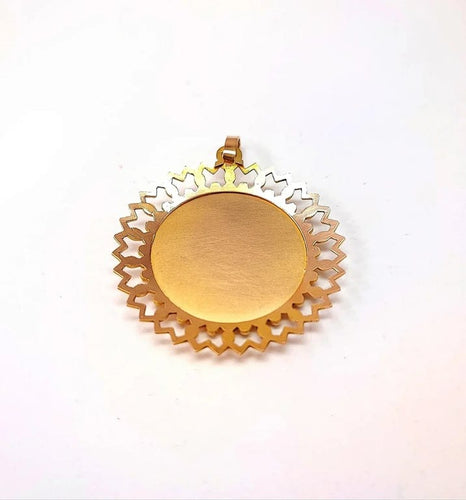 Pendentif Médaille Vierge cerclée en or jaune 18K 58 Facettes Med.Vierge.1369