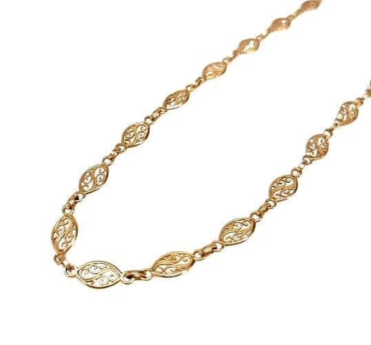 Collier Collier sautoir filigrane en or jaune 18K 58 Facettes Col.Filigra-1498
