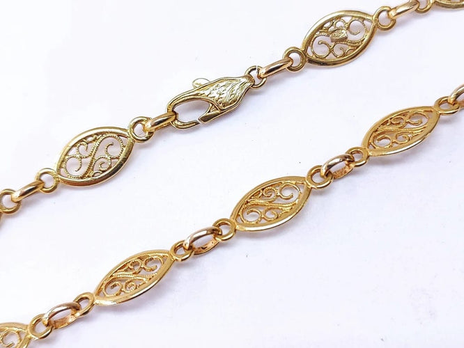 Collier Collier sautoir filigrane en or jaune 18K 58 Facettes Col.Filigra-1498