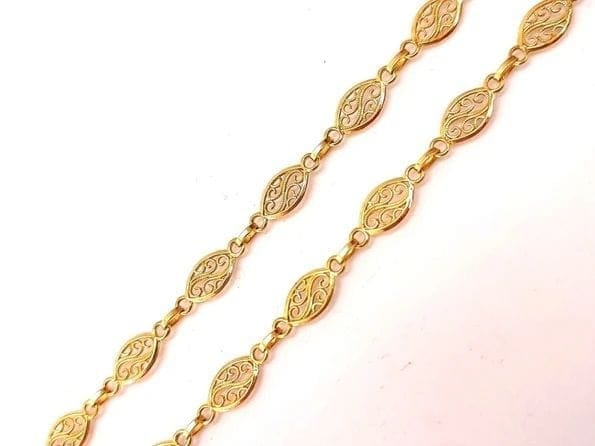 Collier Collier sautoir filigrane en or jaune 18K 58 Facettes Col.Filigra-1498