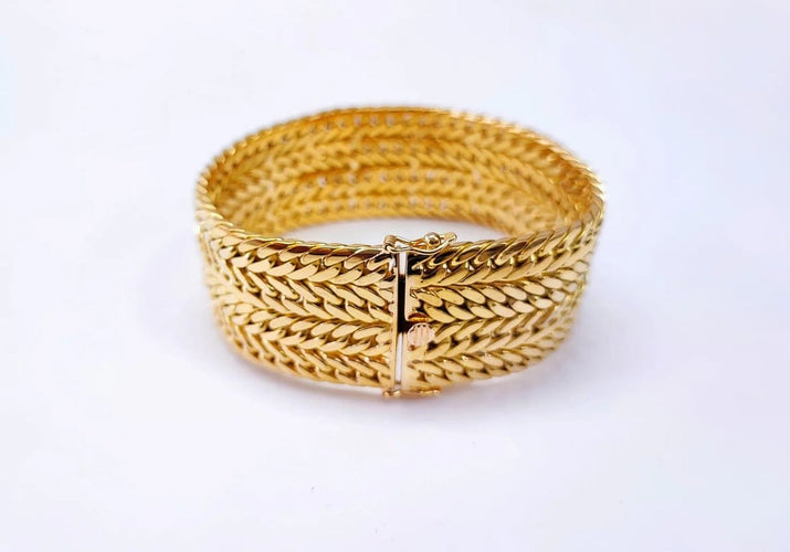Bracelet Bracelet manchette en or jaune 18 carats 58 Facettes Brac.manch-1644