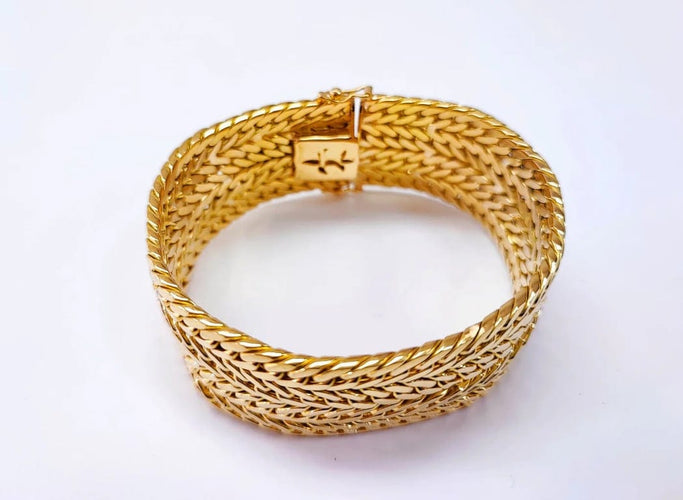 Bracelet Bracelet manchette en or jaune 18 carats 58 Facettes Brac.manch-1644