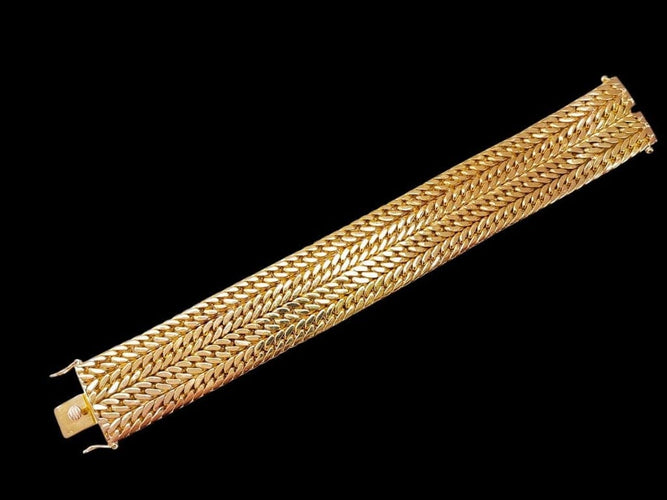 Bracelet Bracelet manchette en or jaune 18 carats 58 Facettes Brac.manch-1644