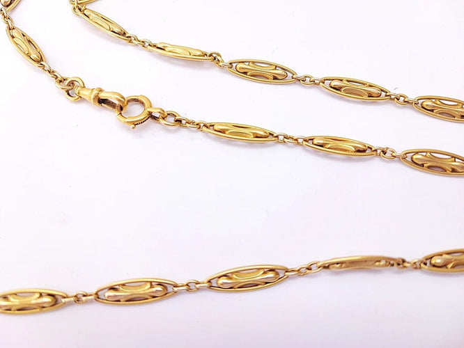 Collier Collier sautoir filigrané en or jaune 18K 155 cm 58 Facettes Coll.Filgra.1663